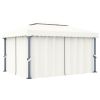 Gazebo with Curtain 13.1'x9.8' Cream White Aluminum