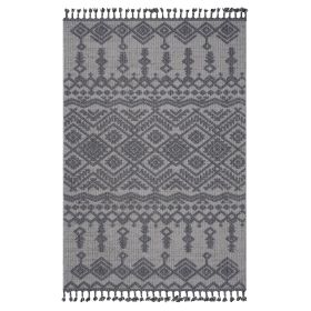 NAAR Guros Collection 4X6 White/Gray /Traditional Indoor/Outdoor Area Rug