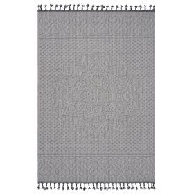 NAAR Guros Collection 5X7 White/Ivory /Medallion Indoor/Outdoor Area Rug