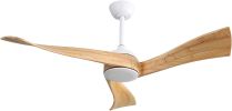 52 Inch Indoor Modern Ceiling Fan Without Light 6 Speed Remote 3 Solid Wood Blade Reversible DC Motor For Indoor&Outdoor