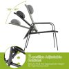3 Pieces Stackable Patio Bistro Conversation Set with Adjustable Backrest