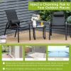 3 Pieces Stackable Patio Bistro Conversation Set with Adjustable Backrest