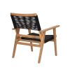 Patio Furniture Set Black Rope Furniture Chairs for 2 and One Table,Outdoor Conversation Sectional for Backyard Poolside, Garden