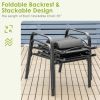 3 Pieces Stackable Patio Bistro Conversation Set with Adjustable Backrest