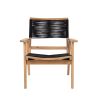 Patio Furniture Set Black Rope Furniture Chairs for 2 and One Table,Outdoor Conversation Sectional for Backyard Poolside, Garden