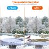 6.49in Bird Bath Deicer Outdoor Winter Water Heater Thermostatically Controlled Ice Melting Mat IPX8 Waterproof Birdbath Heater for Patio Yard