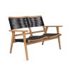 Patio Furniture Set Black Rope Furniture Set,Outdoor Conversation Sectional for Backyard Poolside, Garden