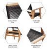 Patio Furniture Set Black Rope Furniture Set,Outdoor Conversation Sectional for Backyard Poolside, Garden