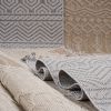 NAAR Guros Collection 6X9 White/Grey /Trellis Indoor/Outdoor Area Rug