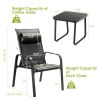 3 Pieces Stackable Patio Bistro Conversation Set with Adjustable Backrest
