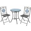 3 Pieces Patio Bistro Set Outdoor Furniture Mosaic Table Chairs