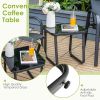 3 Pieces Stackable Patio Bistro Conversation Set with Adjustable Backrest