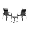 3 Pieces Stackable Patio Bistro Conversation Set with Adjustable Backrest