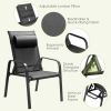3 Pieces Stackable Patio Bistro Conversation Set with Adjustable Backrest