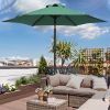 7.5FT Patio Umbrella with Crank and Push Button Tilt, Outdoor Table Market Umbrella with Aluminum Pole - Dark Green