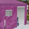 10x10ft EZ Canopy Gazebo Silver Coated Side Wall With Windows & Door/Vivid Viola