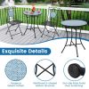 3 Pieces Patio Bistro Set Outdoor Furniture Mosaic Table Chairs