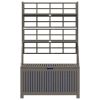 Storage Box with Trellis Gray 39"x19.7"x63" Solid Wood Acacia