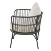 TREXM 4-Piece Rattan Outdoor Patio Conversation Set with Seating Set for 5 and Coffee Table for Porch, Backyard and Garden (Grey)
