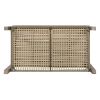 TREXM 4-Piece Rattan Outdoor Conversation Sofa Set with Wooden Coffee Table and Cushions Seating 5 People for Patio, Garden and Backyard (Brown Grey)