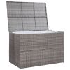Patio Storage Box Gray 59.1"x39.4"x39.4" Poly Rattan