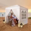 6.5*6.5ft White 4 side -2 doors 2 Windows Folding shed Oxford cloth spray iron pipe portable
