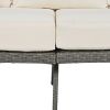 TREXM 4-Piece Rattan Outdoor Patio Conversation Set with Seating Set for 5 and Coffee Table for Porch, Backyard and Garden (Grey)