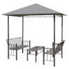 Garden Pavilion with Table and Benches 8.2'x4.9'x7.8' Anthracite