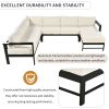U-shaped multi-person outdoor sofa set, suitable for gardens, backyards, and balconies.