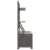 Storage Box with Trellis Gray 39"x19.7"x63" Solid Wood Acacia