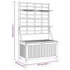 Storage Box with Trellis Gray 39"x19.7"x63" Solid Wood Acacia
