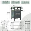 Grill Carts Outdoor with Storage and Wheels, Whole Metal Portable Table and Storage Cabinet for BBQ,Deck,Patio,Backyard(Dark Grey)