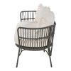 TREXM 4-Piece Rattan Outdoor Patio Conversation Set with Seating Set for 5 and Coffee Table for Porch, Backyard and Garden (Grey)