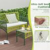 4 Piece Patio Round Wicker Conversation Set