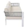 TREXM 4-Piece Outdoor Patio Conversation Set with Coffee Table and Soft Waterproof Cushions for Garden, Poolside and Backyard(Gray Rope+Beige Cushion)
