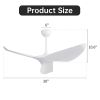 38 Inch Ceiling Fan Without Light, Modern Indoor Outdoor Ceiling Fans with DC Motor Remote Control for Bedroom, Living Room