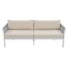 TREXM 4-Piece Outdoor Patio Conversation Set with Coffee Table and Soft Waterproof Cushions for Garden, Poolside and Backyard(Gray Rope+Beige Cushion)