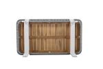 TREXM 4-Piece Outdoor Patio Conversation Set with Coffee Table and Soft Waterproof Cushions for Garden, Poolside and Backyard(Gray Rope+Beige Cushion)