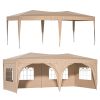 10 x 20 ft Heavy Duty Awning Canopy Pop Up Gazebo Marquee Party Wedding Event Tent with 6 Removable Sidewalls & Carry Bag