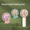 Desktop Folding Fan Night Light Foldable 2 Gears Adjustable Handheld Student USB Mini Fan Outdoor Supply
