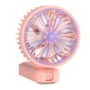 Desktop Folding Fan Night Light Foldable 2 Gears Adjustable Handheld Student USB Mini Fan Outdoor Supply