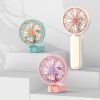 Desktop Folding Fan Night Light Foldable 2 Gears Adjustable Handheld Student USB Mini Fan Outdoor Supply