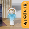 Portable Foldable Hand Held Fan with Cat Ears Mini Fan with USB Rechargeable Battery Outdoor Handheld Fan Camping Accessories