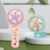 Desktop Folding Fan Night Light Foldable 2 Gears Adjustable Handheld Student USB Mini Fan Outdoor Supply