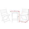 3 Pieces Patio Folding Bistro Set for Balcony or Outdoor Space