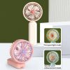 Desktop Folding Fan Night Light Foldable 2 Gears Adjustable Handheld Student USB Mini Fan Outdoor Supply