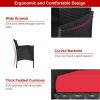 Wicker Patio Conversation Furniture Set with Removable Cushions and Table