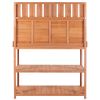 65" Large Wooden Farmhouse Rustic Outdoor Potting Bench Table; Patio Workstation; Garden Potting Bench with 4 Storage Shelves and Side Hook