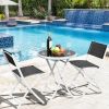 3 Pieces Patio Folding Bistro Set for Balcony or Outdoor Space