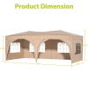 10 x 20 ft Heavy Duty Awning Canopy Pop Up Gazebo Marquee Party Wedding Event Tent with 6 Removable Sidewalls & Carry Bag